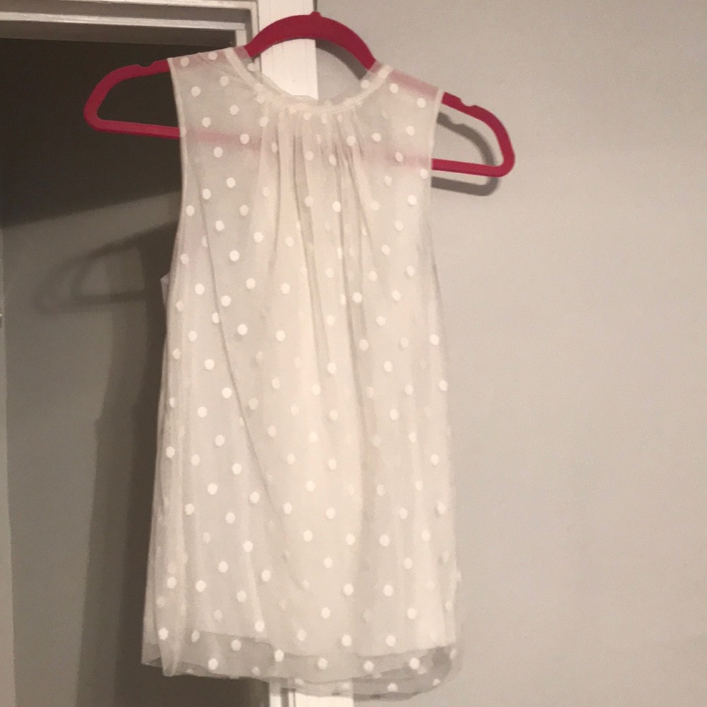 White polka dot blouse top
